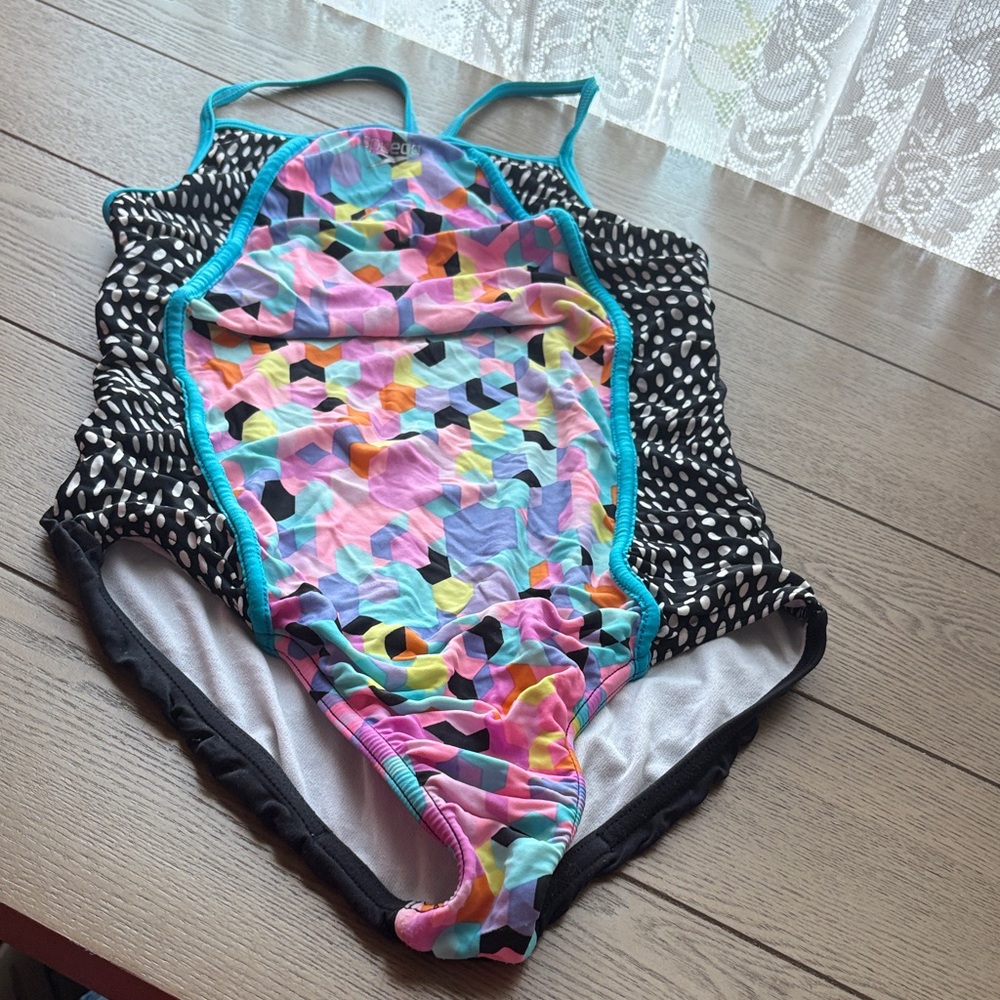 Speedo Geometric Multicolor Swimsuit